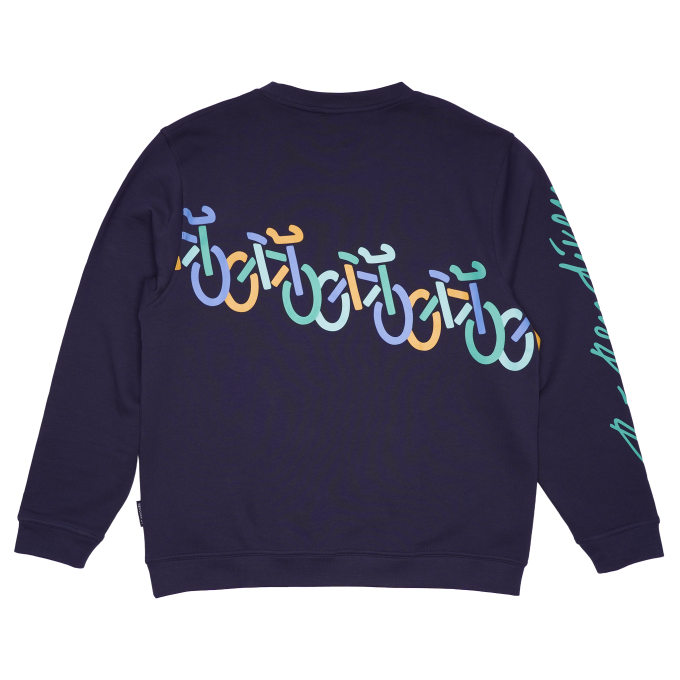 SWEATSHIRT ADULT W ROUND NECK UPHILL DOWNHILL NAVY