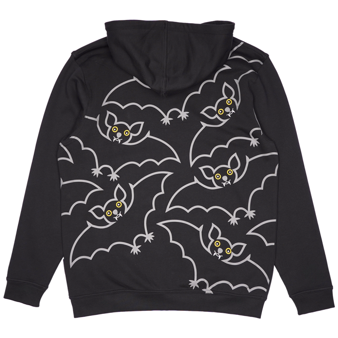 SWEATSHIRT VOKSEN M H�TTE OG LYN FLAGERMUS SORT