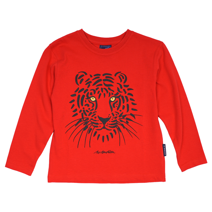 T-SHIRT KIDS LONG SLEEVED TIGER RED