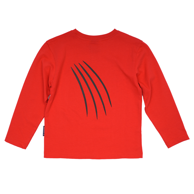 T-SHIRT KIDS LONG SLEEVED TIGER RED
