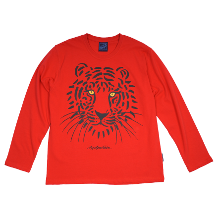T-SHIRT ADULT LONG SLEEVED TIGER RED