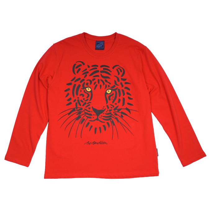 T-SHIRT ADULT LONG SLEEVED TIGER RED