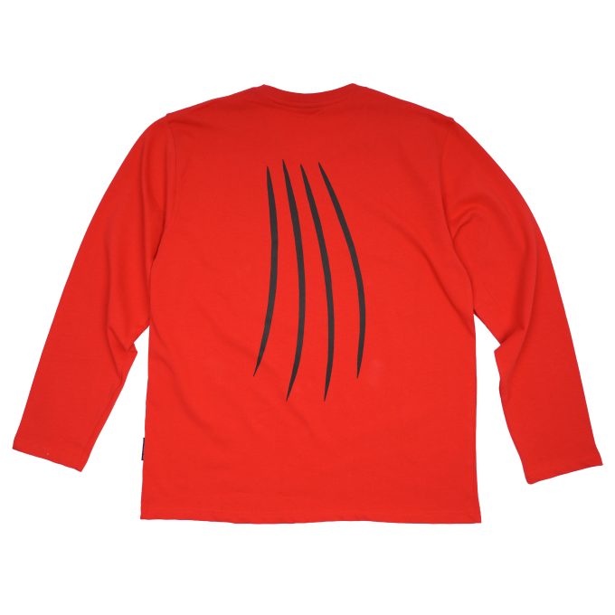 T-SHIRT ADULT LONG SLEEVED TIGER RED