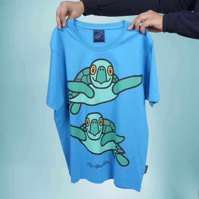 T-SHIRT ADULT SEA TURTLE TURQUOISE