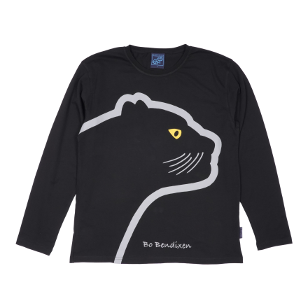 T-SHIRT VOKSEN LANG�RMET PANTER SORT 