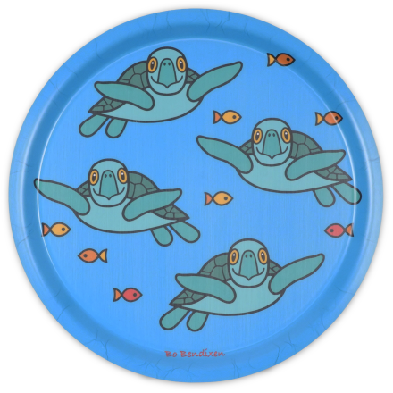 SERVING TRAY ROUND SEA TURTLE D31 CM