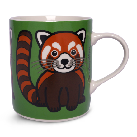 MUG RED PANDA GREEN