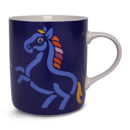 MUG HORSE BLUE