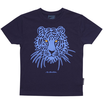 T-SHIRT KIDS TIGER HEAD DARK BLUE