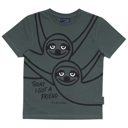 T-SHIRT KIDS LAZY GUY & FRIEND GREEN