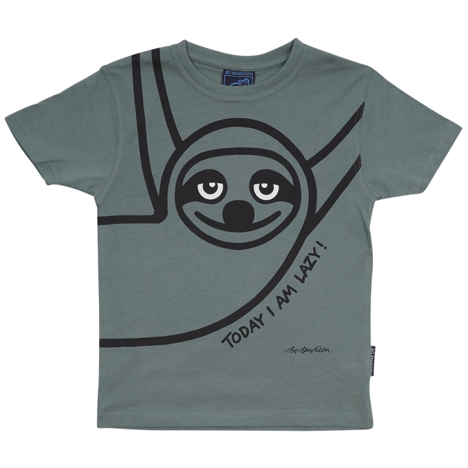 T-SHIRT KIDS LAZY GUY GREEN