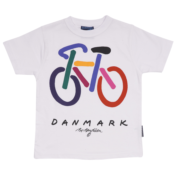 T-SHIRT BRN CYKEL HVID