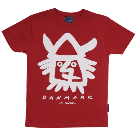 T-SHIRT KIDS VIKING HEAD RED