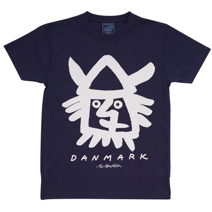 T-SHIRT KIDS VIKING HEAD NAVY