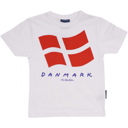 T-SHIRT KIDS DENMARK FLAG WHITE