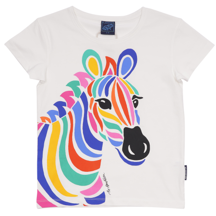 T-SHIRT SLIM FIT MULTICOLOR ZEBRA WHITE