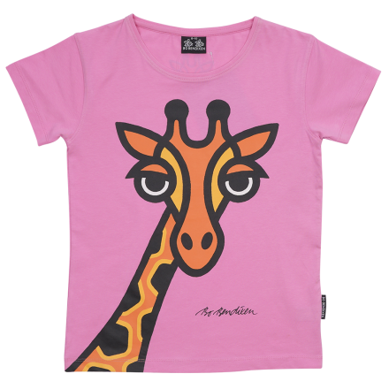 T-SHIRT  KIDS SLIM FIT GIRAFFE PINK