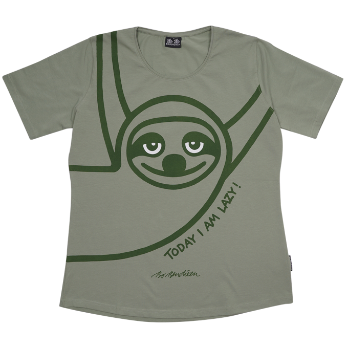 T-SHIRT SLIM FIT LAZY GUY GRN