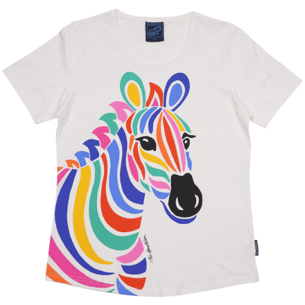 T-SHIRT SLIM FIT MULTICOLOR ZEBRA WHITE