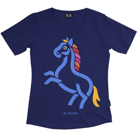 T-SHIRT SLIM FIT HORSE BLUE