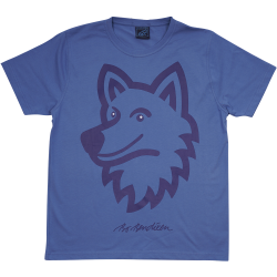 T-SHIRT ADULT HAPPY WOLF BLUE 