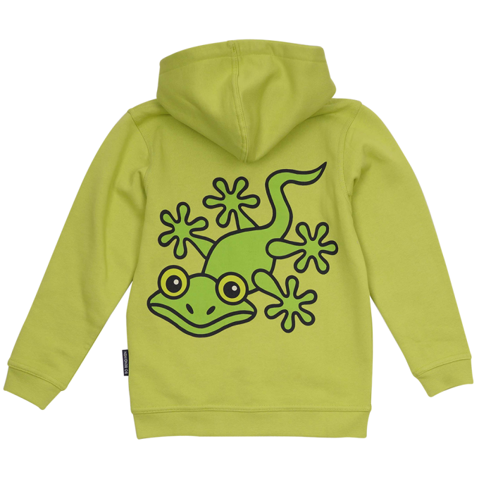 SWEATSHIRT KIDS W HOOD AND ZIPPER GECKO LIME