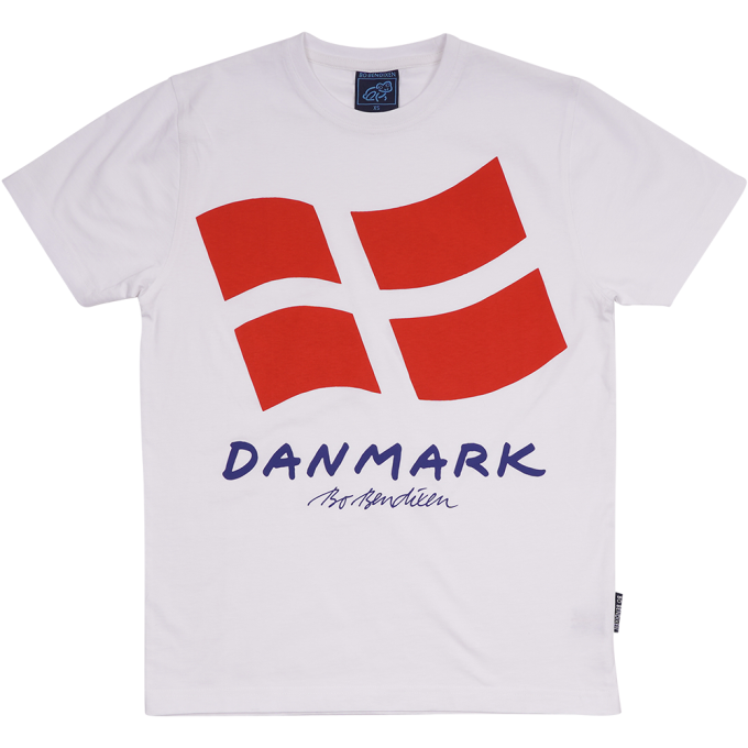 T-SHIRT VOKSEN FLAG HVID