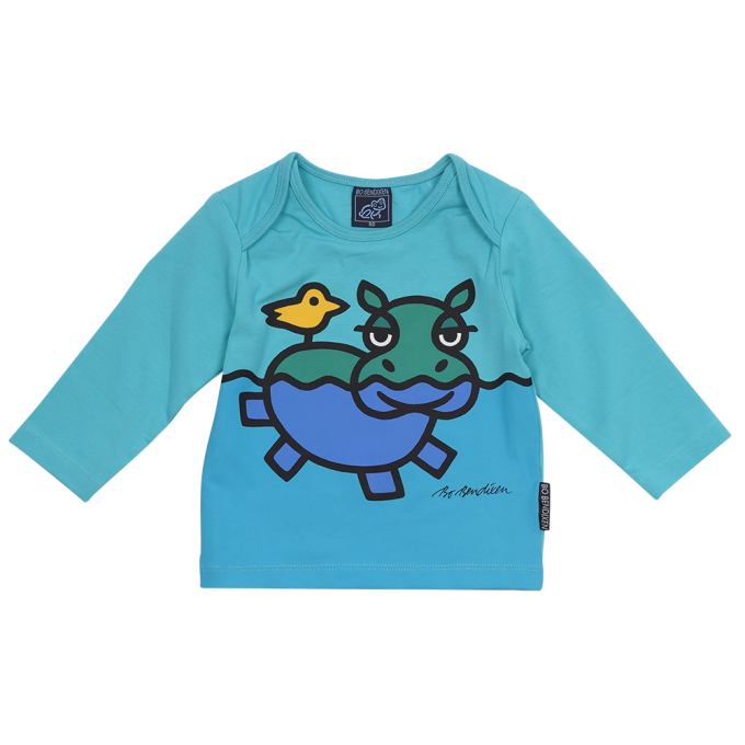 T-SHIRT LANGRMET BABY FLODHEST GRN