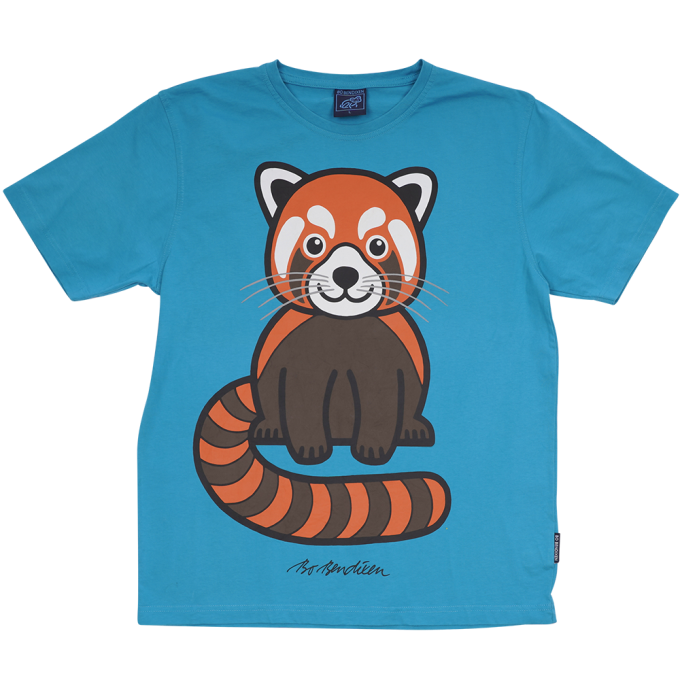 T-SHIRT ADULT RED PANDA BLUE