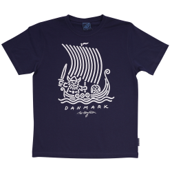 T-SHIRT VOKSEN VIKINGESKIB NAVY