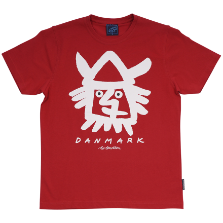 T-SHIRT ADULT VIKING HEAD RED