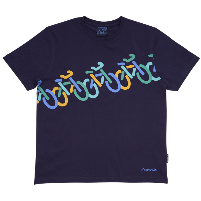 T-SHIRT ADULT UPHILL DOWNHILL BLUE 