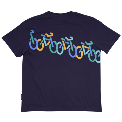 T-SHIRT ADULT UPHILL DOWNHILL BLUE 