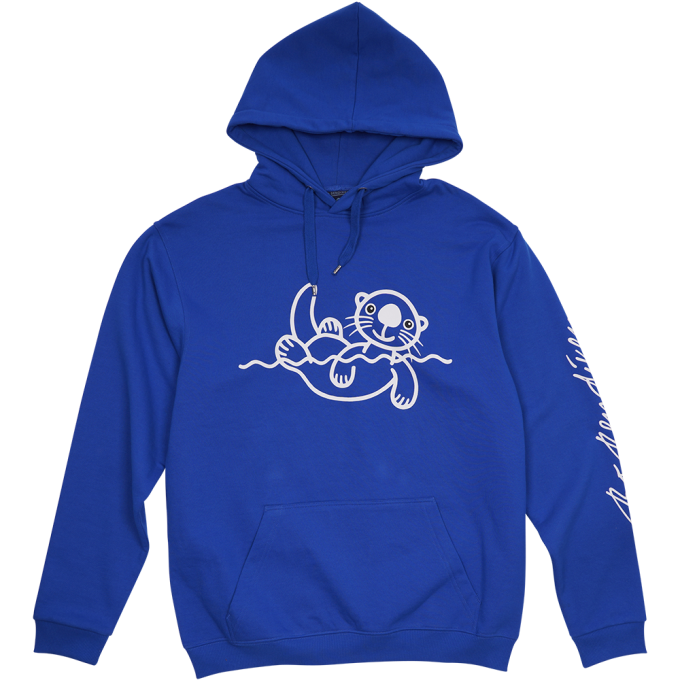 SWEATSHIRT ADULT W HOOD SEA OTTER BLUE