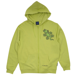 SWEATSHIRT ADULT W HOOD AND ZIPPER GECKO LIME