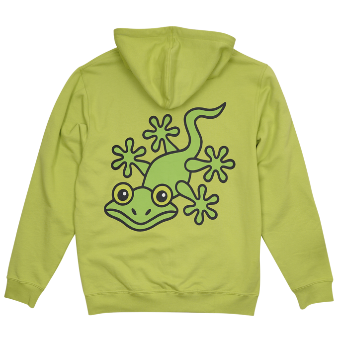 SWEATSHIRT ADULT W HOOD AND ZIPPER GECKO LIME