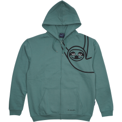 SWEATSHIRT ADULT W HOOD AND ZIPPER LAZY GUY GREEN