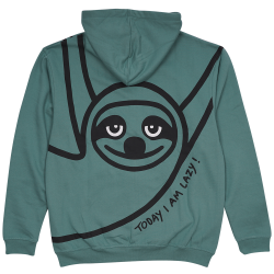 SWEATSHIRT ADULT W HOOD AND ZIPPER LAZY GUY GREEN