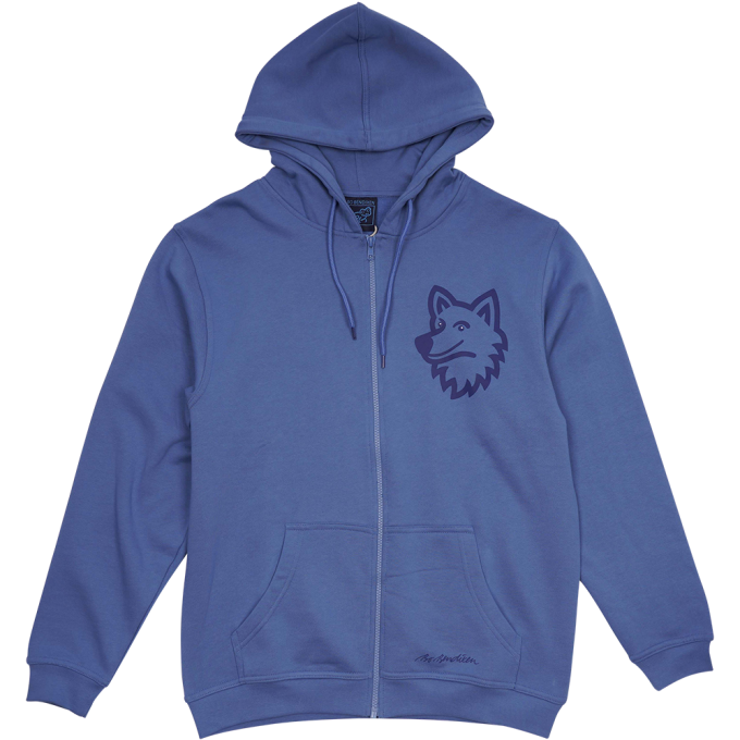 SWEATSHIRT VOKSEN M HTTE OG LYN HAPPY WOLF BL 