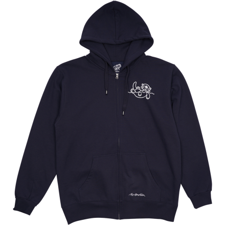 SWEATSHIRT ADULT W HOOD AND ZIPPER SEA OTTER NAVY