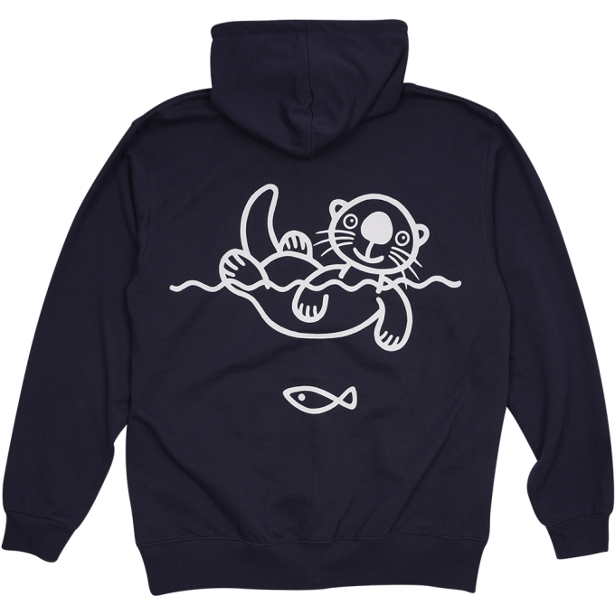 SWEATSHIRT ADULT W HOOD AND ZIPPER SEA OTTER NAVY