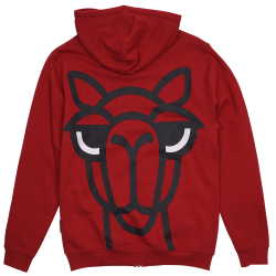 SWEATSHIRT ADULT W HOOD AND ZIPPER CAMEL RED