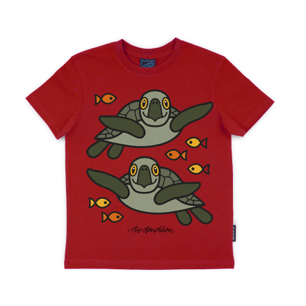 T-SHIRT KIDS SEA TURTLE RED