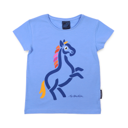 T-SHIRT KIDS SLIM FIT HORSE TURQUOISE