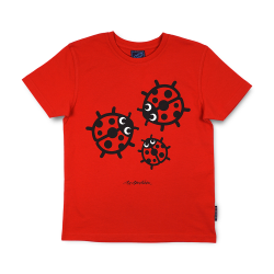 T-SHIRT KIDS 3 LADY BUGS RED
