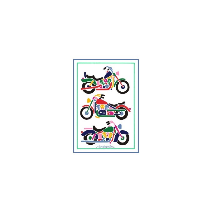POSTKORT MOTORCYKLER HVID