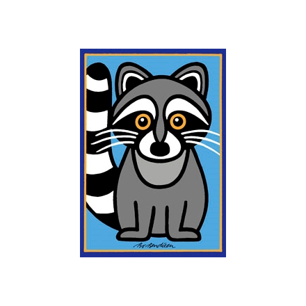 POSTCARD RACOON BLUE