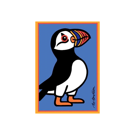POSTCARD PUFFIN BLUE