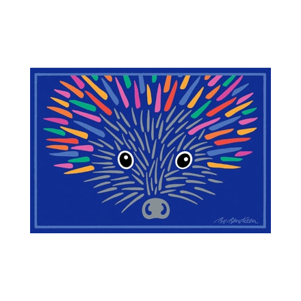 POSTCARD MULTICOLOR HEDGEHOG