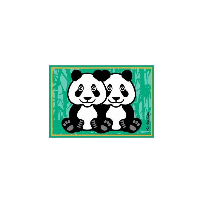 POSTKORT PANDA FRIENDS GRN
